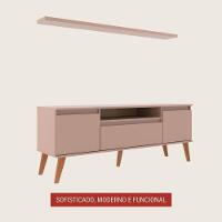 Rack Para Tv Com Prateleira 150cm Retro Mdf Rosa Dallas - On Móveis - 2