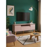 Rack Para Tv Com Prateleira 150cm Retro Mdf Rosa Dallas - On Móveis - 8
