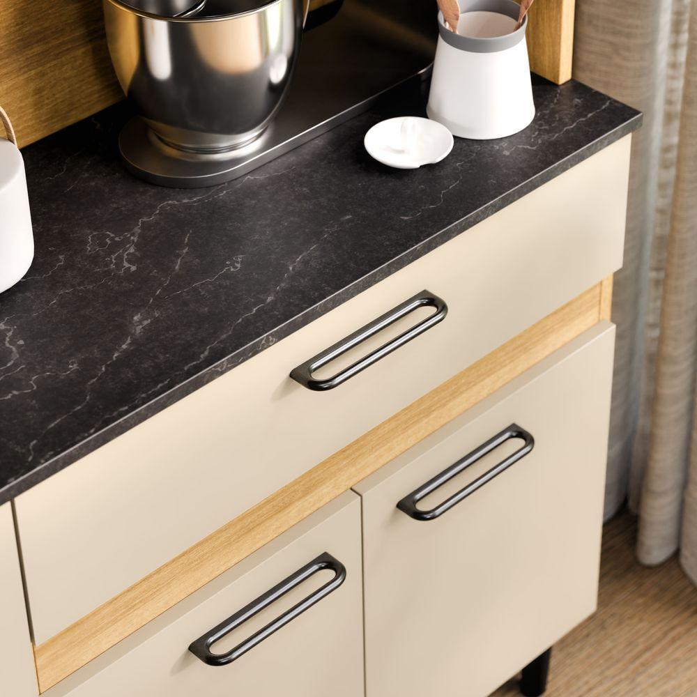 Armário De Cozinha Completa Coral Com 8 Portas E 1 Gaveta Compacto Freijó Off - 3