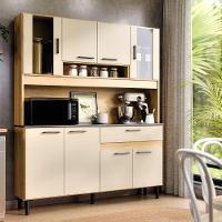 Armário De Cozinha Completa Coral Com 8 Portas E 1 Gaveta Compacto Freijó Off - 1