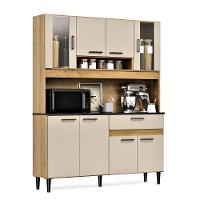 Armário De Cozinha Completa Coral Com 8 Portas E 1 Gaveta Compacto Freijó Off - 5