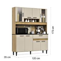 Armário De Cozinha Completa Coral Com 8 Portas E 1 Gaveta Compacto Freijó Off - 6