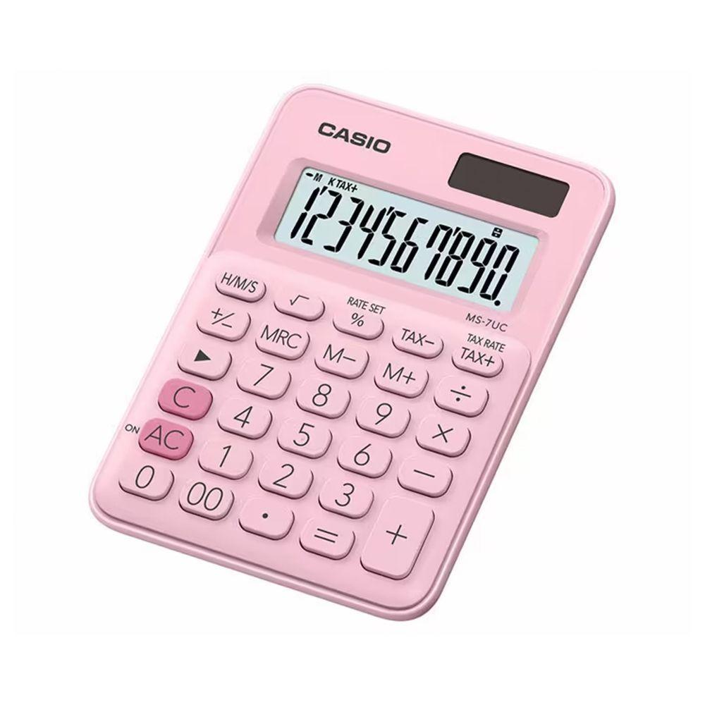 Calculadora De Mesa 10 Dígitos Com Cálculo De Horas Ms-7uc-pk-n-dc Rosa - 1