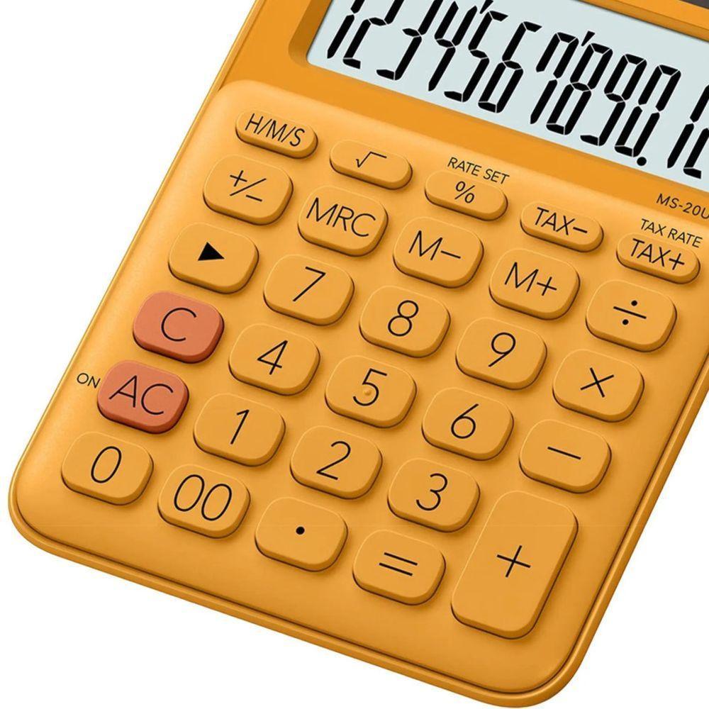 Calculadora De Mesa Casio Ms20uc 12 Dígitos Laranja - 2