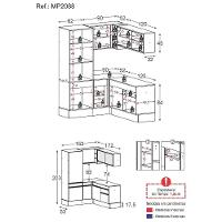 Armário De Cozinha Completa De Canto Com Rodapé Preto