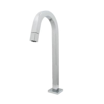 Torneira Lavatório Banheiro Slim Tube Quadrada Alta Cromada Cuba Sobrepor