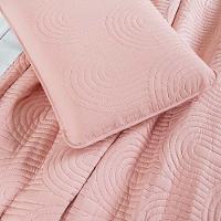 Kit Cobre Leito Colcha Arcos Queen Dupla Face Matelado 200 Fios 3 Peças Rosa - 5