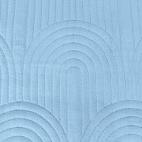 Kit Cobre Leito Colcha Arcos King Dupla Face Matelado 200 Fios 3 Peças Azul Claro