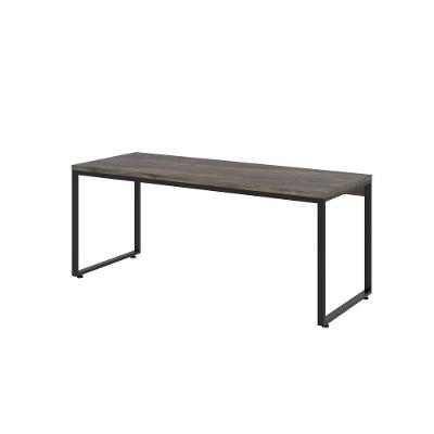 Mesa Kuadra Diretor 180x70x75cm Carvalho Dark - Est. Preta