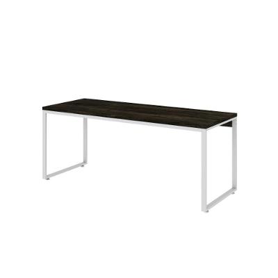 Mesa Kuadra Diretor 180x70x75cm Carvalho Dark - Est. Branca