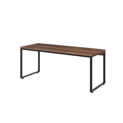 Mesa Kuadra Diretor 180x70x75cm Nogal - Est. Preta Nogal - Est. Preta