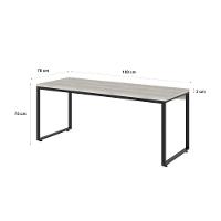 Mesa Kuadra Diretor 180x70x75cm Snow - Est. Preta Snow - Est. Preta - 6