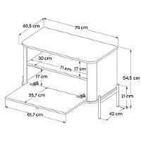 Kit 2 Mesa De Cabeceira Quarto Tucupí 1 Porta E Pés De Metal Off White-Bronze - 4