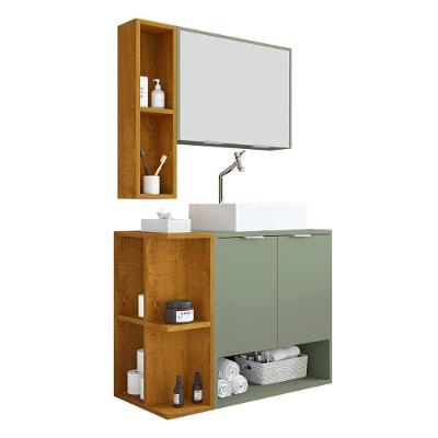Gabinete Banheiro Star Cuba Dalla Torneira Dl08 E Valv Abs Pistache-Naturale