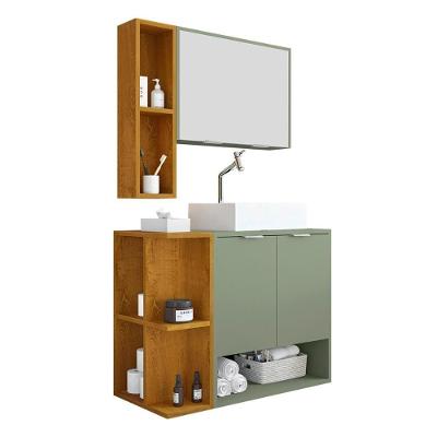 Gabinete Banheiro Star Cuba Dalla Torneira Dl08 Valv Click Pistache-Naturale