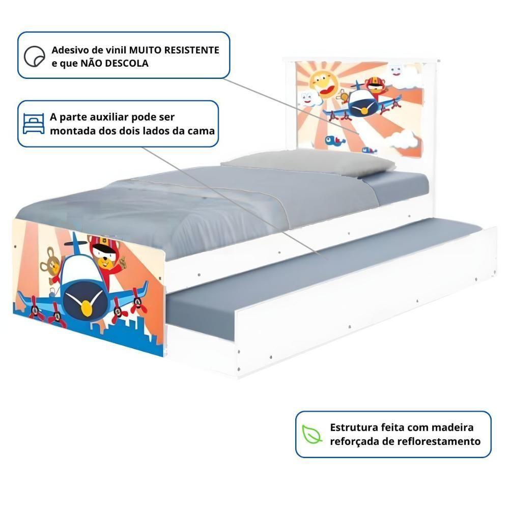 Bicama Solteiro Hop Com Cabeceira Patrulha Ursinhos - 3