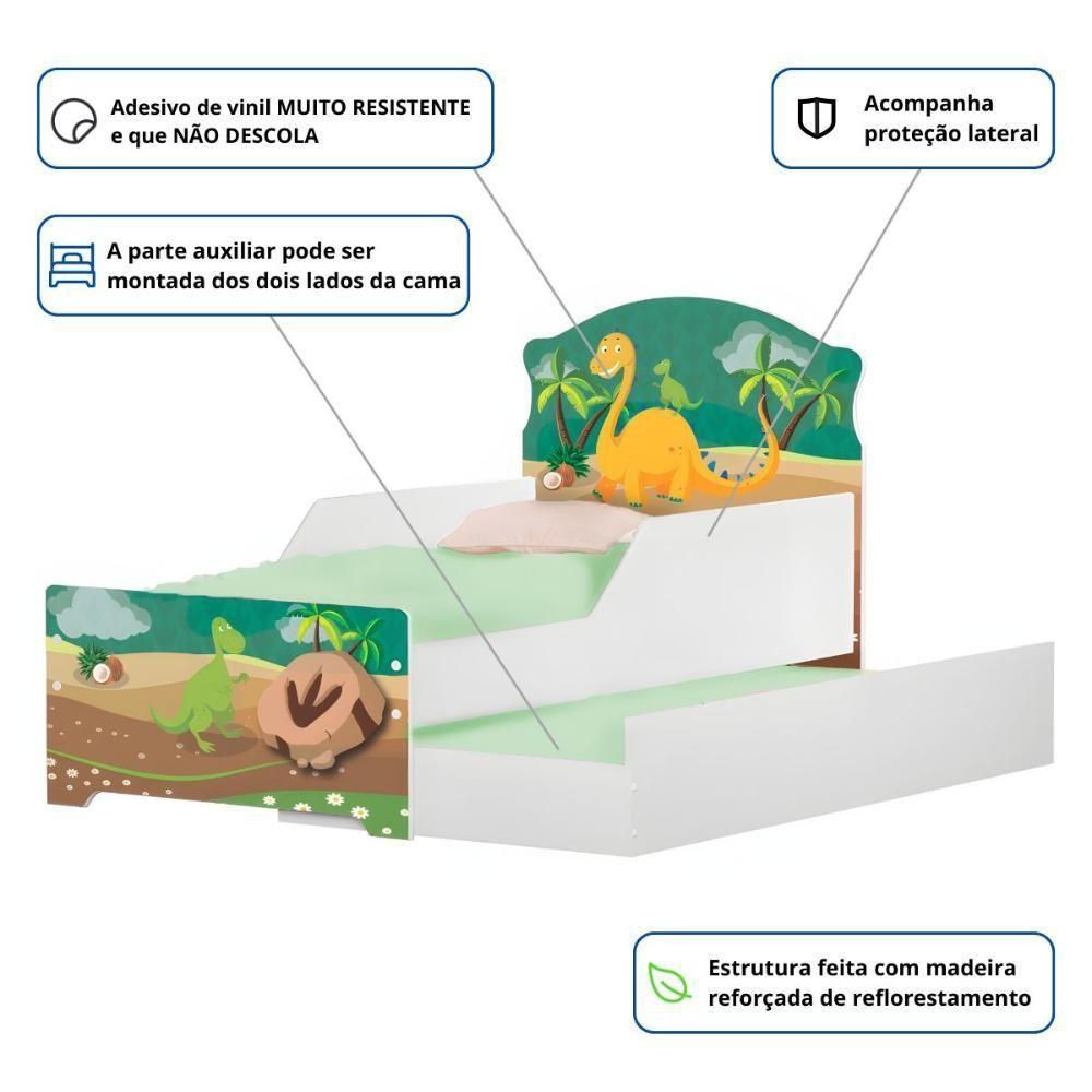 Bicama Infantil Tick Dinossauro Com Colchões - 4