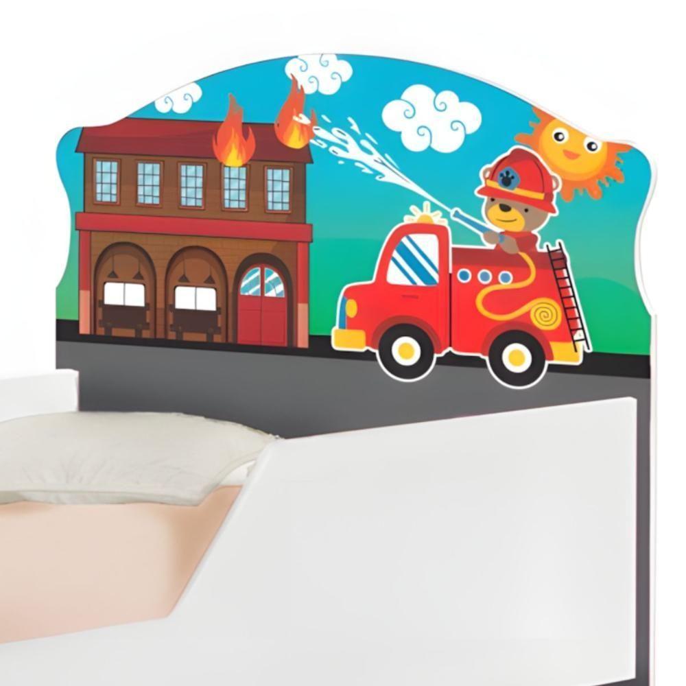 Bicama Infantil Tick Ursinho Bombeiro Com Colchão - 5