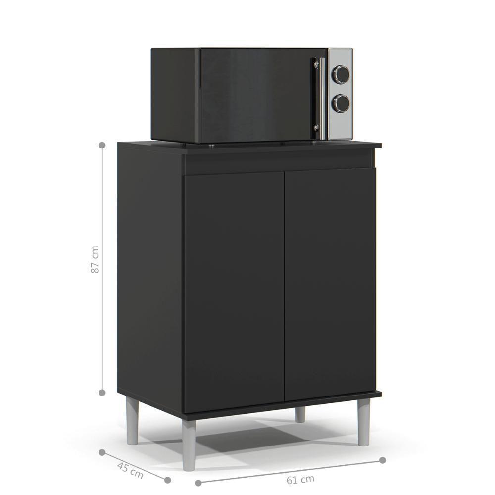 Balcão Para Micro Ondas Alice Preto - 2