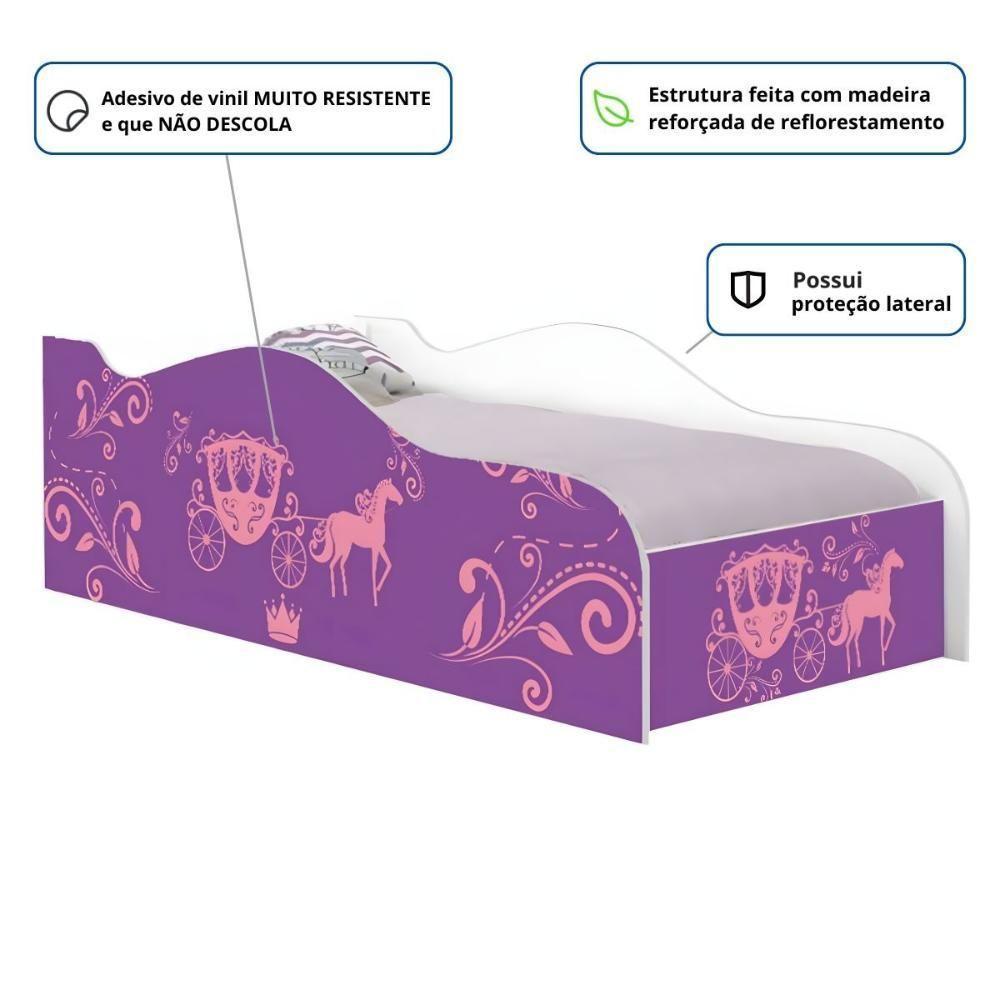 Cama Infantil Glow Carruagem De Princesa Com Colchão - 3
