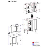 Armário de Cozinha com Nicho e Balcão de Canto Xangai - 9