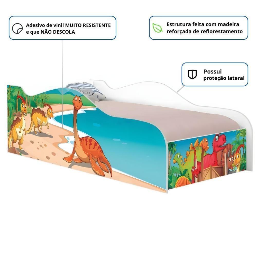 Cama Infantil Glow Jurassic Dinossauros Com Colchão - 2