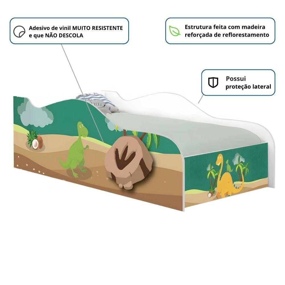 Cama Infantil Glow Dinossauros Com Colchão - 2
