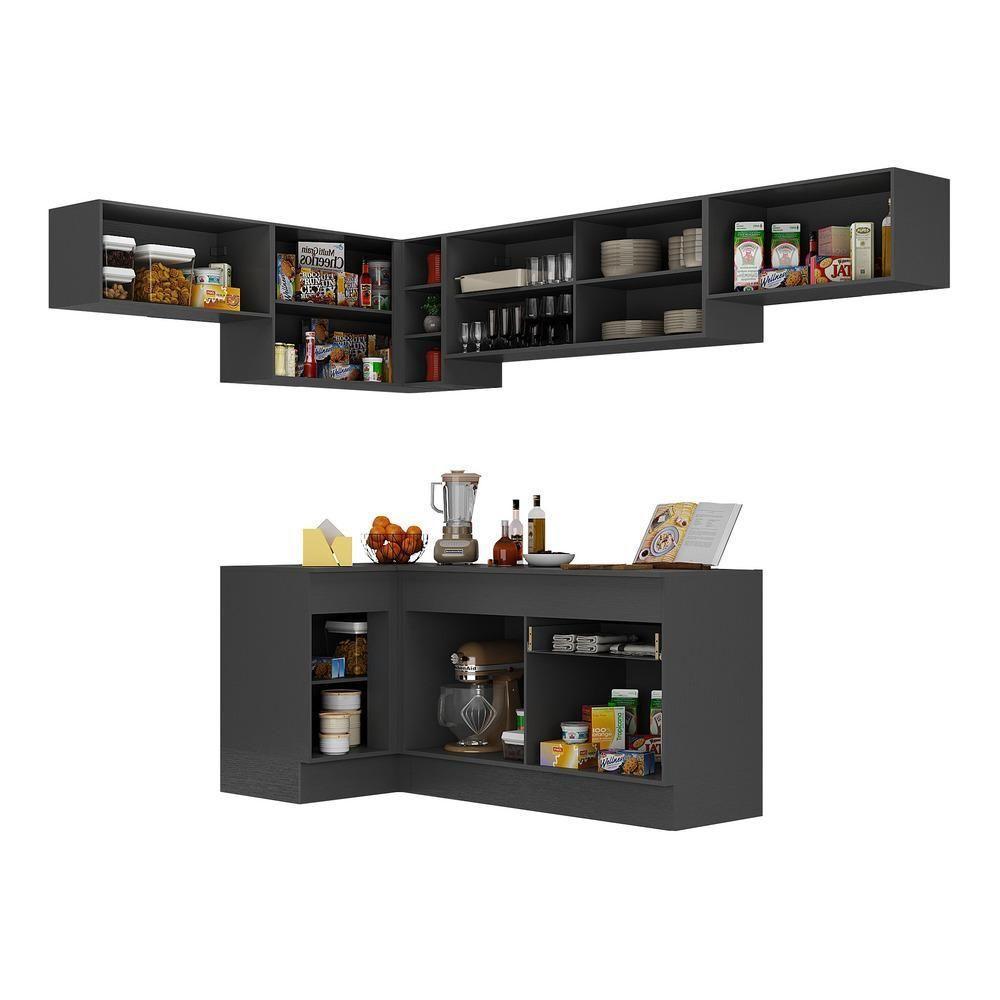 Armário De Cozinha Completa De Canto Mp2095.895 Preto - 3
