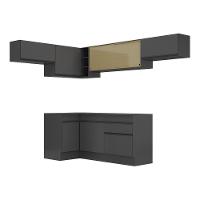 Armário De Cozinha Completa De Canto Mp2095.895 Preto - 2