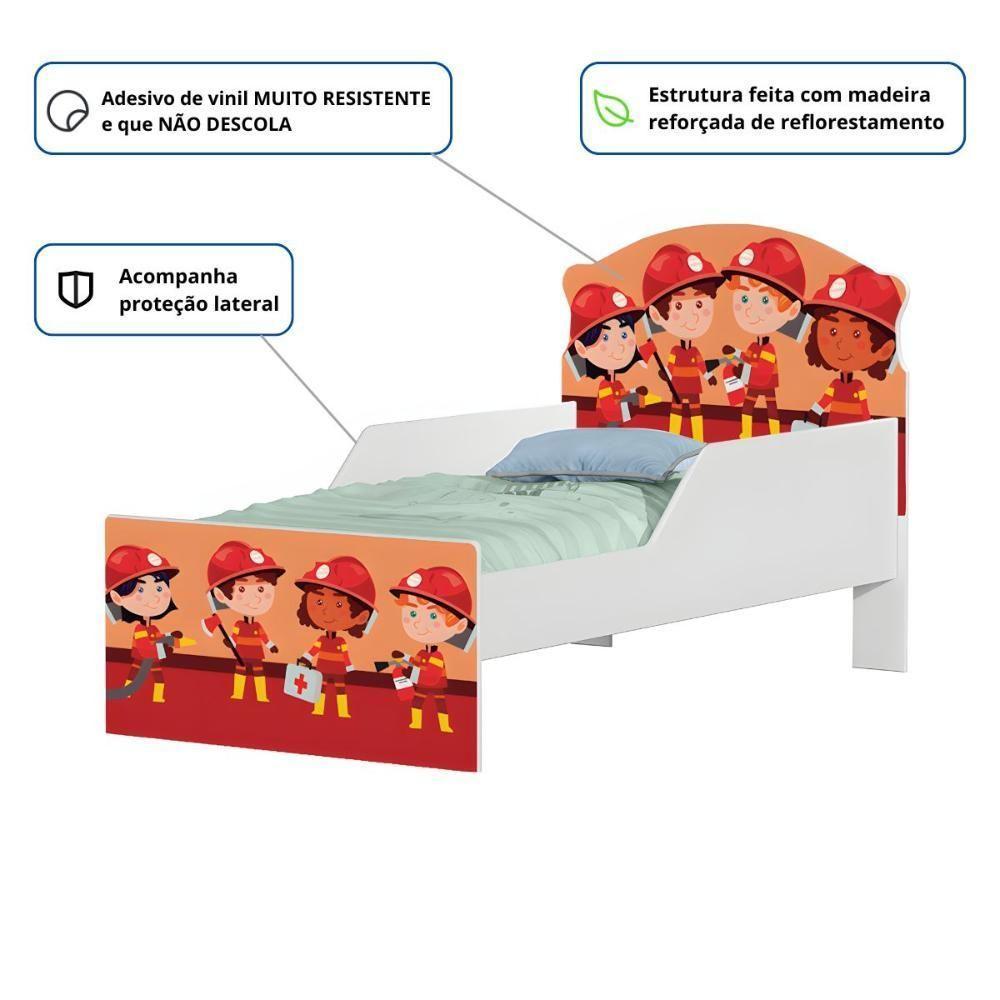 Cama Infantil Tick Usinho Bombeiro Com Colchão - 2