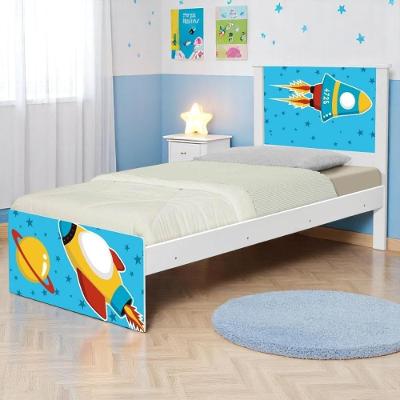 Cama Solteiro Hop Com Cabeceira Foguete Espacial