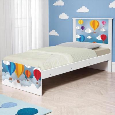 Cama Solteiro Hop Com Cabeceira Balões
