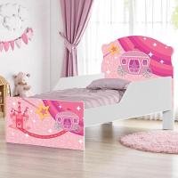 Cama Infantil Tick Carruagem Princesa Rosa - 1