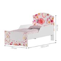 Cama Infantil Tick Rosas Com Colchão - 3