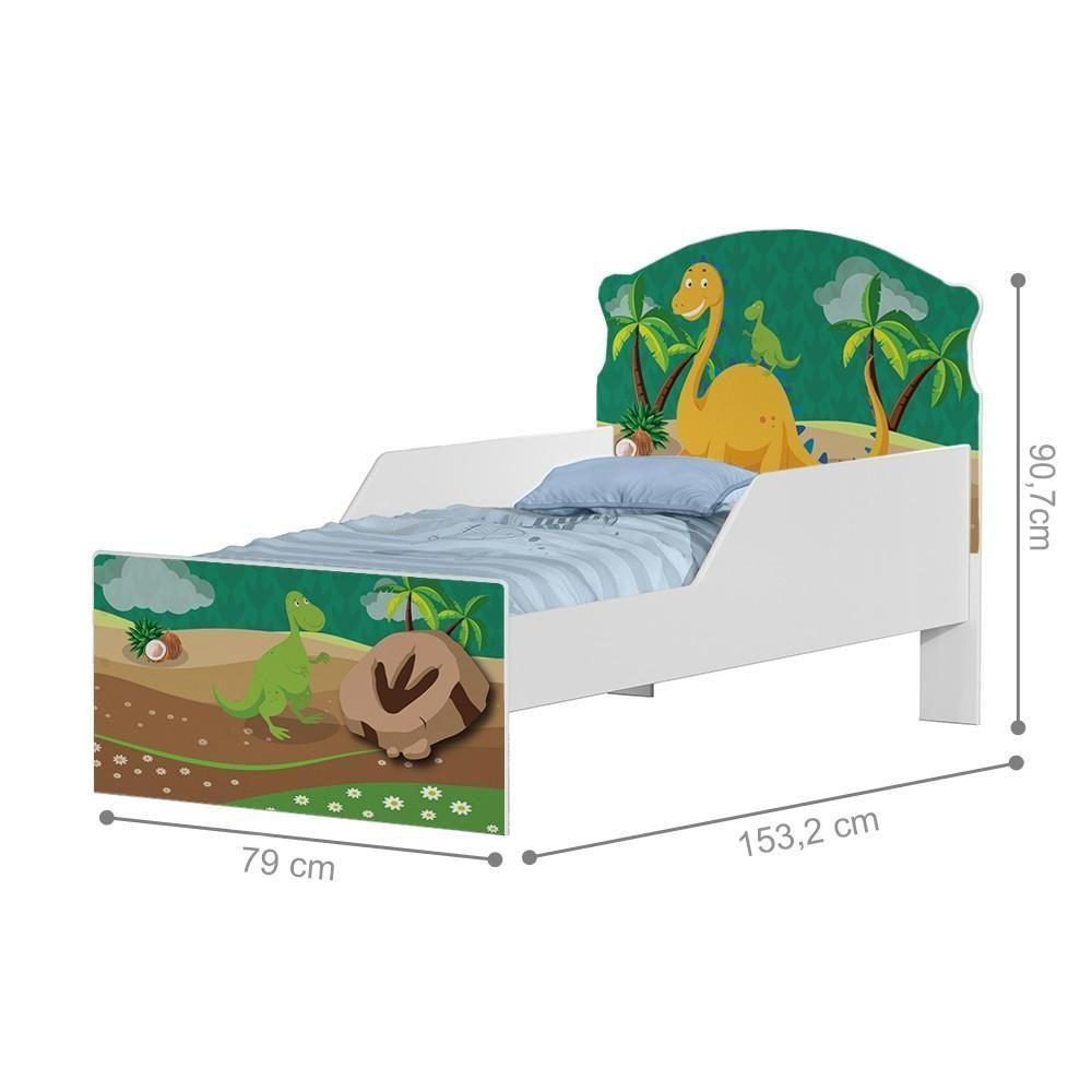 Cama Infantil Tick Dinossauros Com Colchão - 3