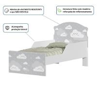 Cama Infantil Tick Nuvens Cinza Com Colchão