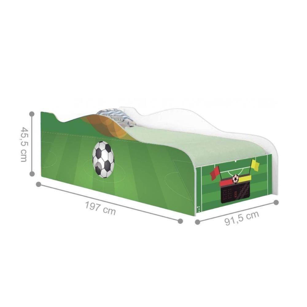 Cama Solteiro Glow Campo De Futebol Solteiro Com Colchão - 3