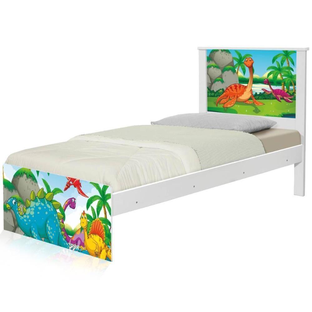Cama Solteiro Hop Com Cabeceira Dinossauros No Lago - 5