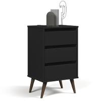 Mesa De Cabeceira Mundo Retrô Preto - 3