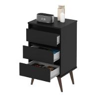 Mesa De Cabeceira Mundo Retrô Preto - 4