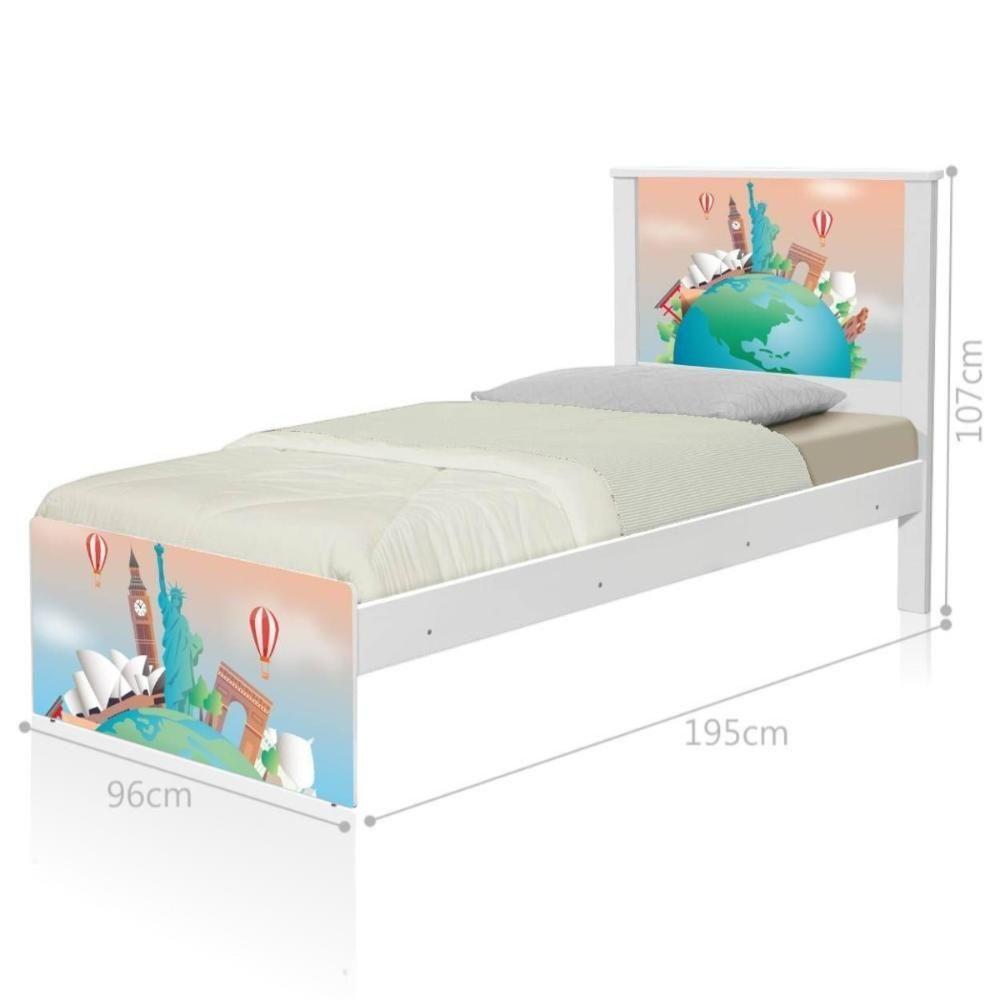 Cama Solteiro Hop Volta Ao Mundo Com Colchão - 3