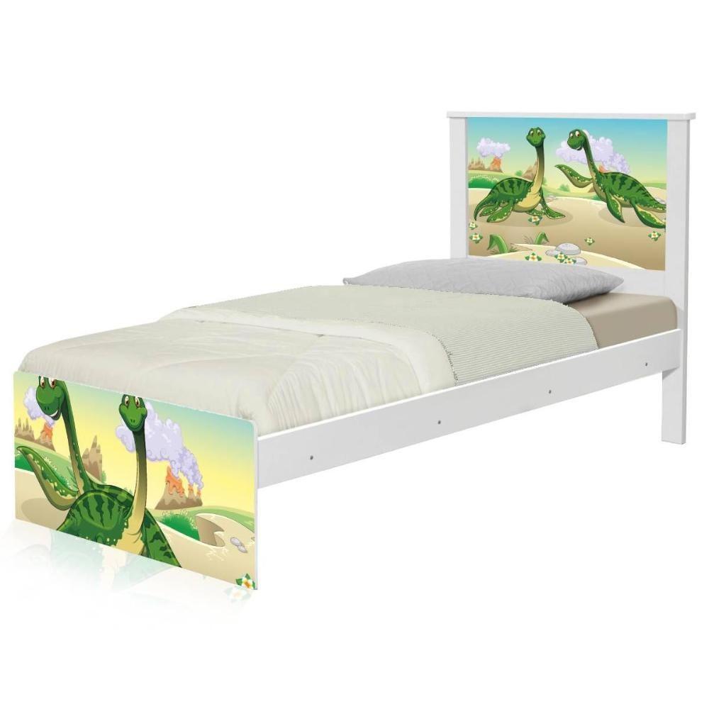 Cama Solteiro Hop Com Cabeceira Casal Dinossauros - 3