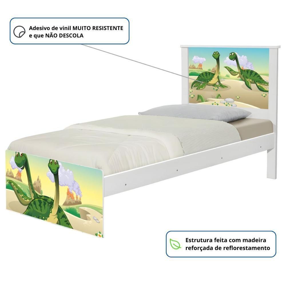 Cama Solteiro Hop Com Cabeceira Casal Dinossauros - 5
