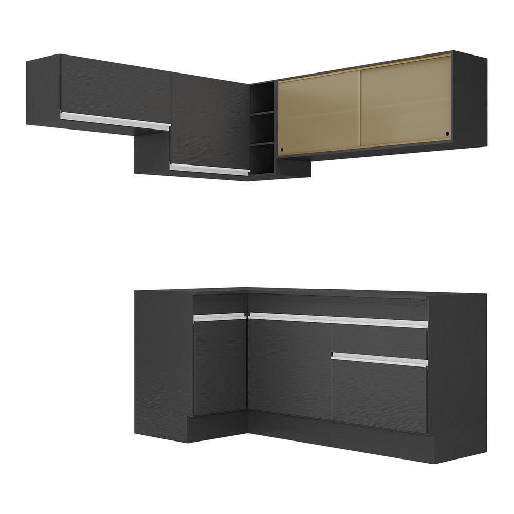 Armário De Cozinha Completa De Canto Mp2094.898 Preto/branco - 2