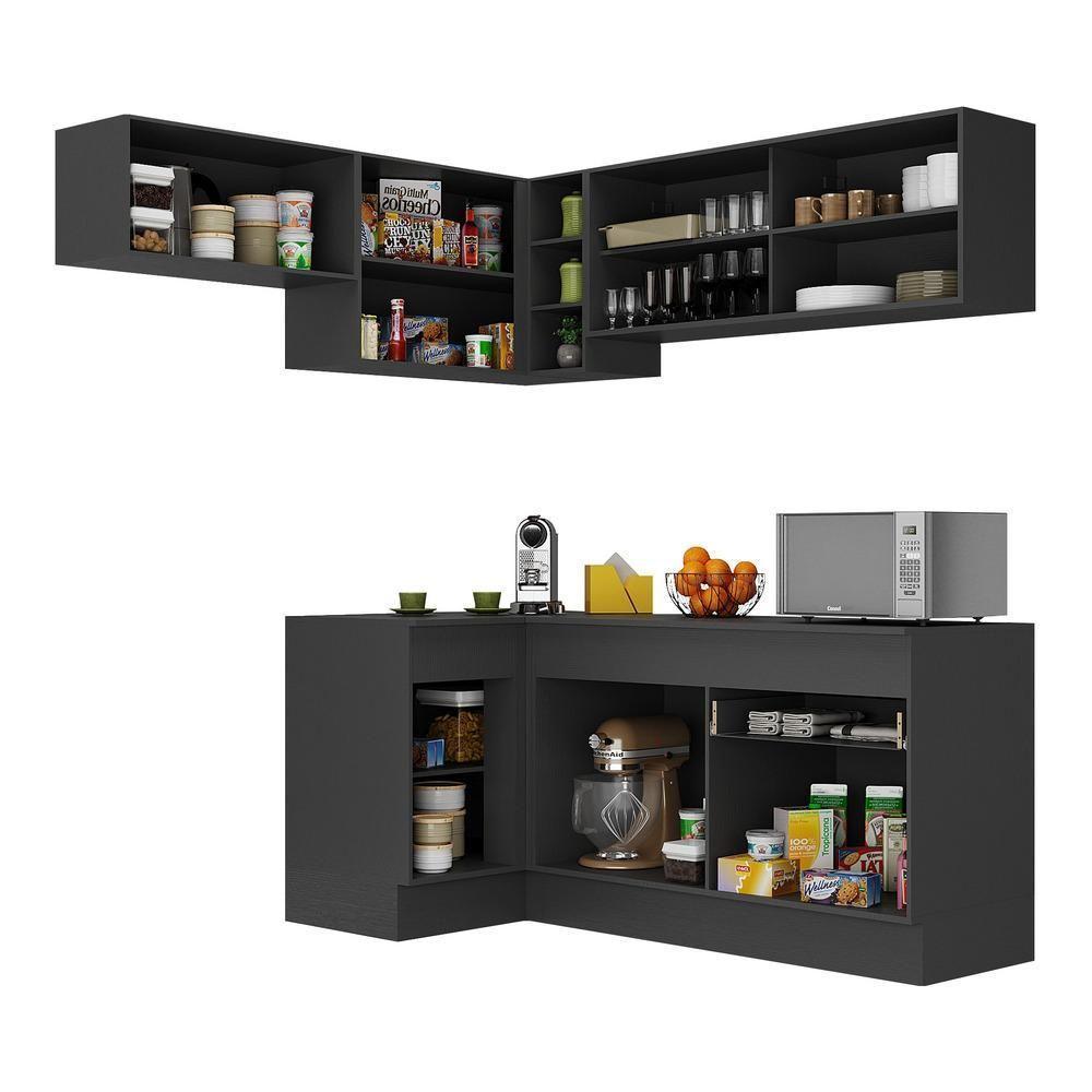 Armário De Cozinha Completa De Canto Mp2094.895 Preto - 3