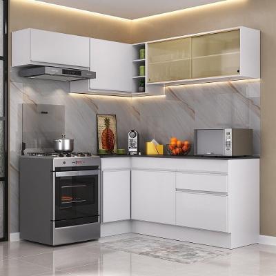 Armário de Cozinha Completa de Canto Mp2094 7 Portas 1 Gaveta MDP 160cm Branco