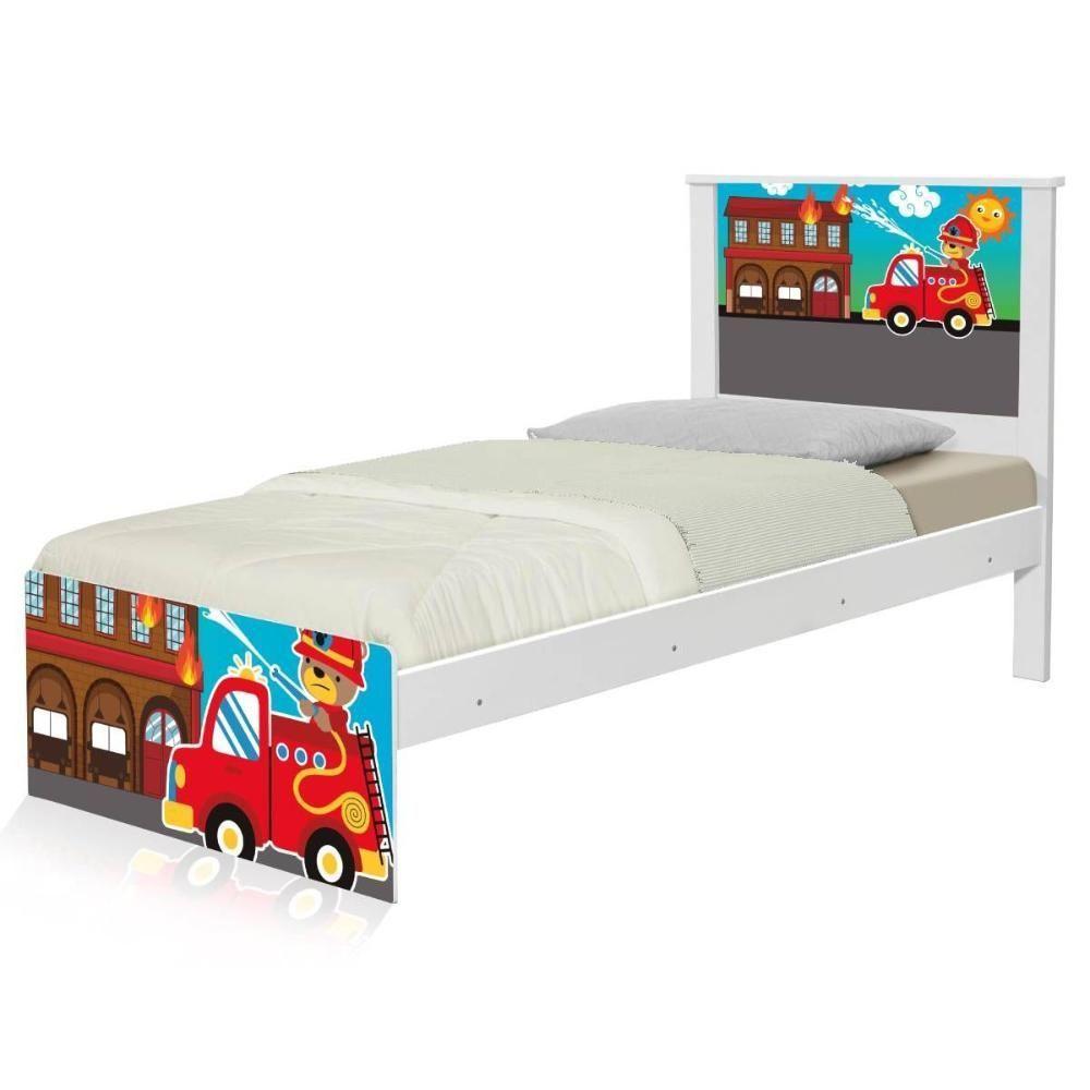 Cama Solteiro Hop Com Cabeceira Bombeiro - 6