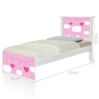 Cama Solteiro Hop Com Cabeceira Nuvens Menina - 2