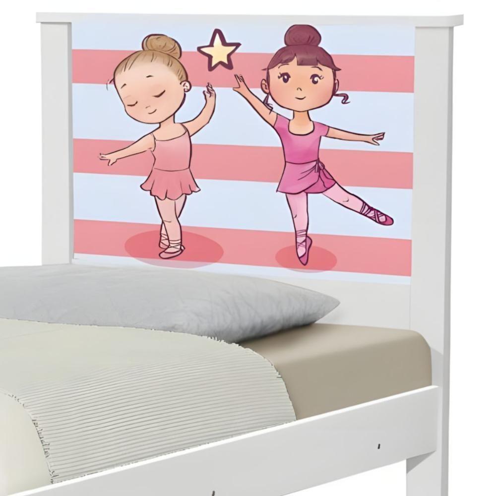 Cama Solteiro Hop Com Cabeceira Bailarinas - 4