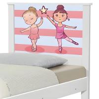 Cama Solteiro Hop Com Cabeceira Bailarinas